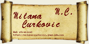 Milana Ćurković vizit kartica